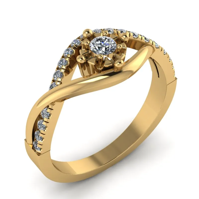 0.27ct Brilliant Diamond Infinity Gold Engagement Ring - 04US31