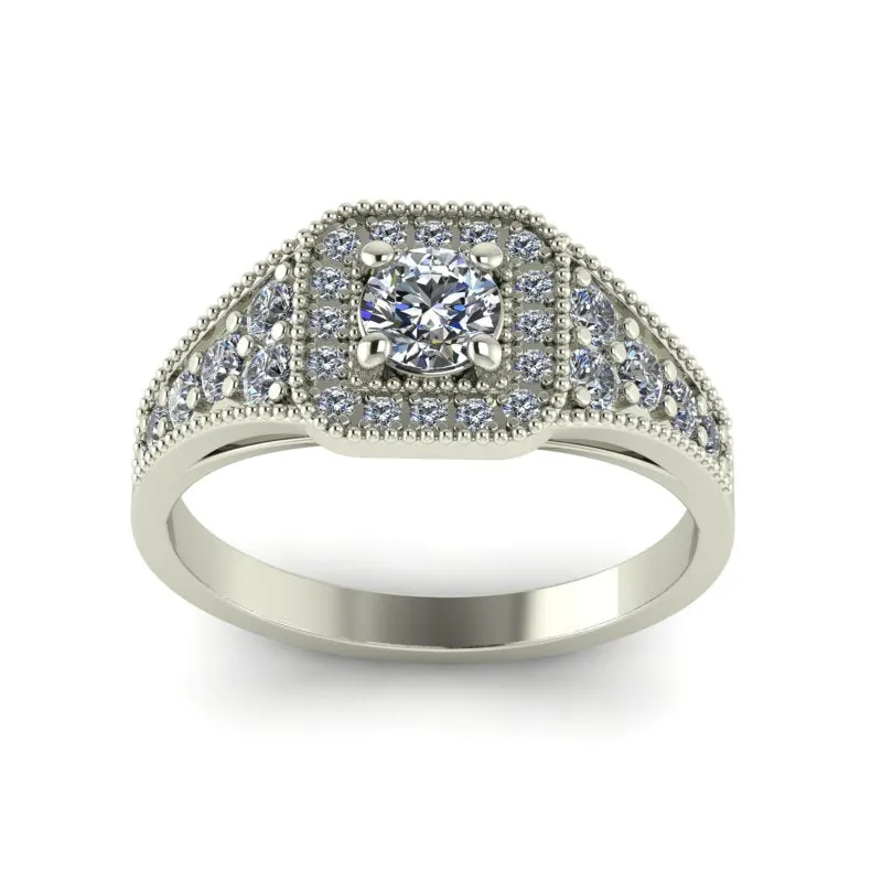 0.63ct Round Diamond Gold Engagement Ring - 03US63