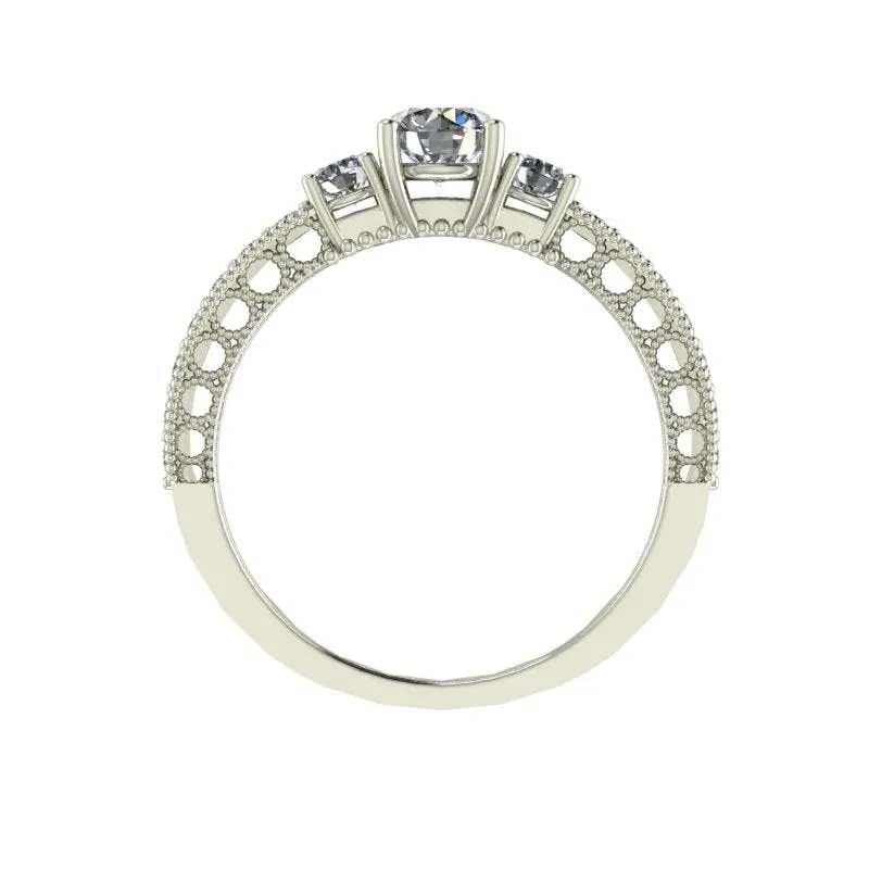 0.89ct Brilliant Cut 3 Stone Engagement Ring - 01US69V