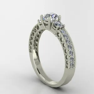 0.89ct Brilliant Cut 3 Stone Engagement Ring - 01US69V