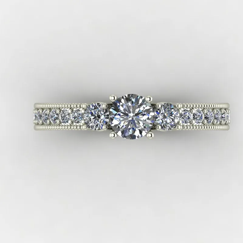 0.89ct Brilliant Cut 3 Stone Engagement Ring - 01US69V