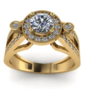 0.9ct Brilliant Cut Diamond Gold Engagement Ring - 03US30