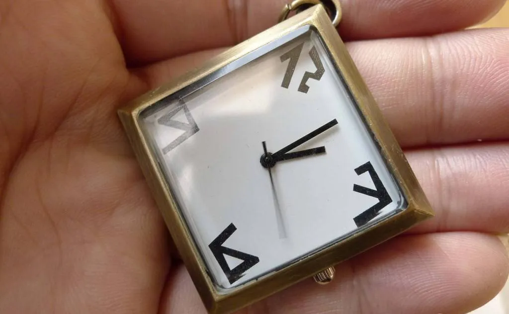 1 PC Antique Bronze Diamond Shape Pocket Watch  A6195