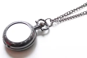 1 PC Gunmetal Black Blank Bezel Pocket Watch Necklace Match 1 inch (25mm) Cabochon A8105