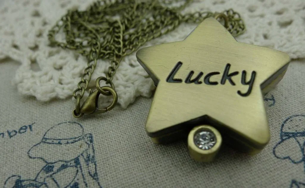 1 PC of Antique Bronze Star Pocket Watch A6009