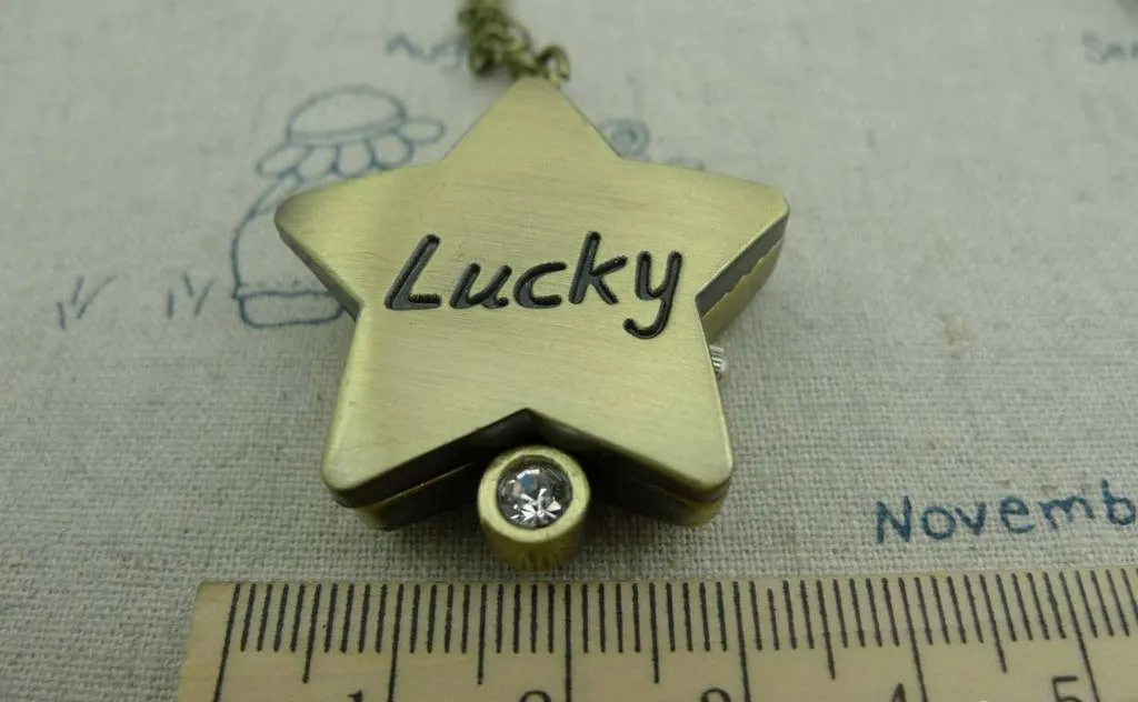 1 PC of Antique Bronze Star Pocket Watch A6009