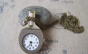 1 PC of Antique Bronze Tennis Racket Pocket Watch A4614
