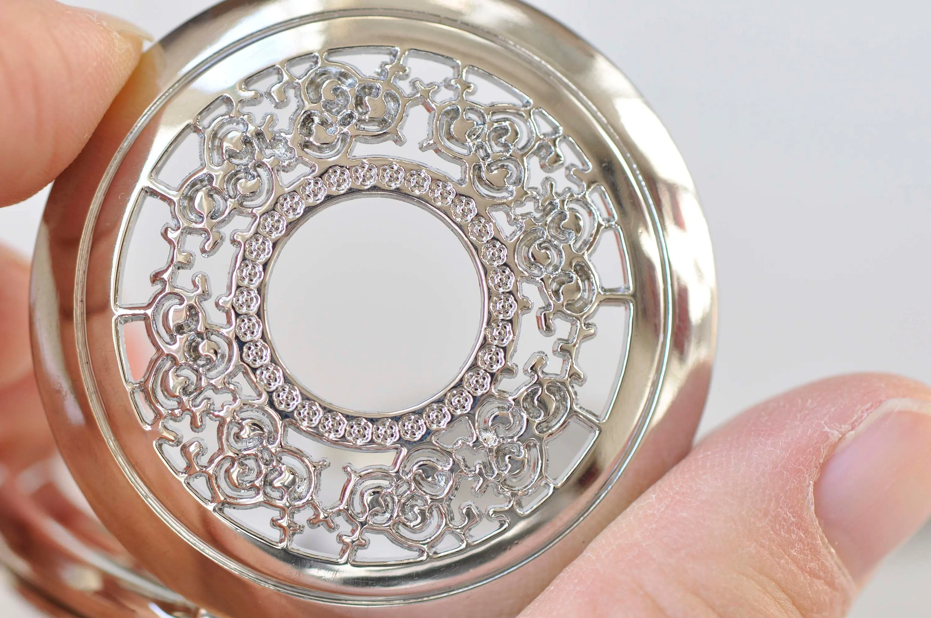 1 PC Platinum Pocket Watch Necklace A5406
