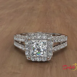 1.35ct Princess Cut Diamond Gold Engagement Ring - 01US94