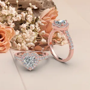 1.38ct Heart Diamond Gold Engagement Ring - 01US29