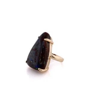 14k Gold Australian Boulder Opal Ring