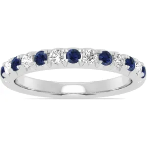 14k Gold Sapphire and Diamond Band