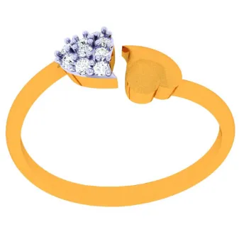 14k Little Heart Connection Ring