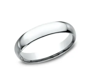 14K White Gold 4mm Super Light Comfort Fit Wedding Band