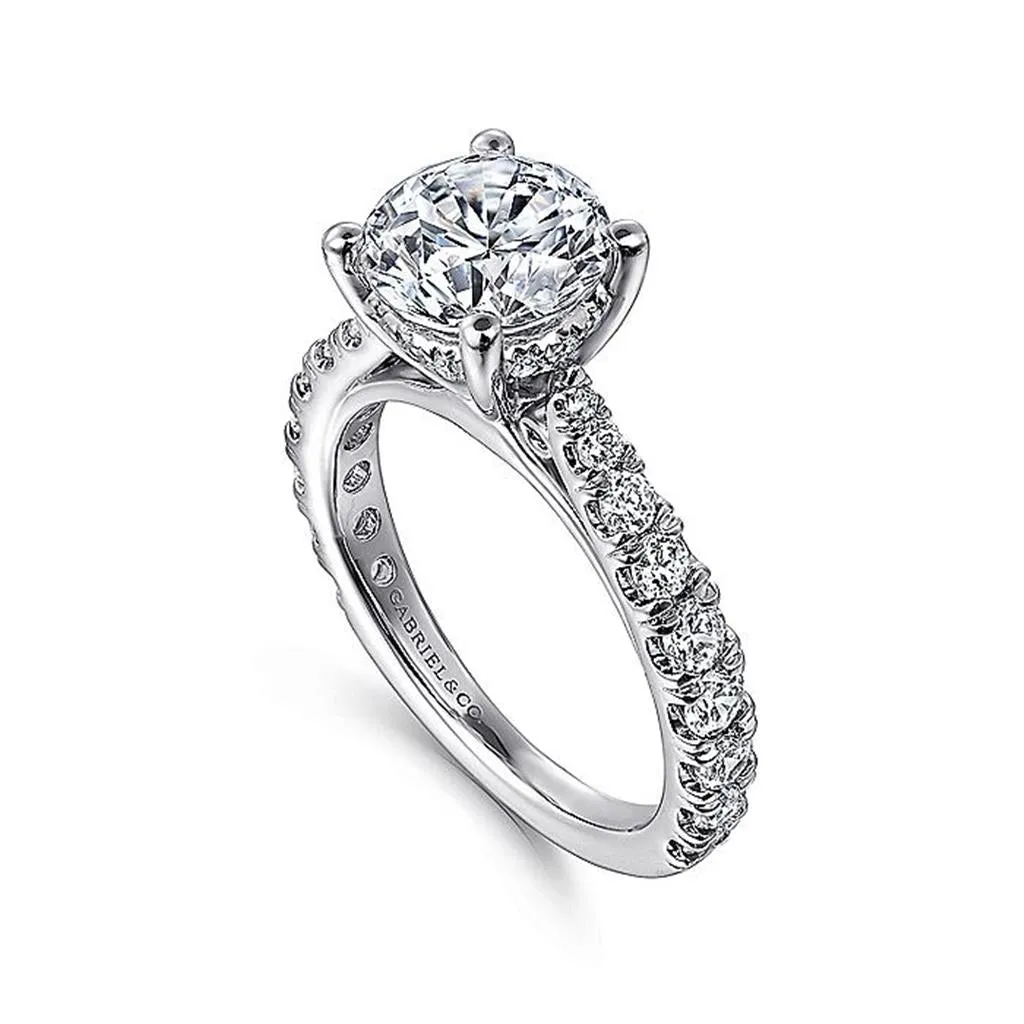 14K White Gold 'Avery' Classic Round Diamond Engagement Ring