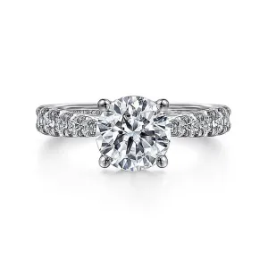 14K White Gold 'Avery' Classic Round Diamond Engagement Ring
