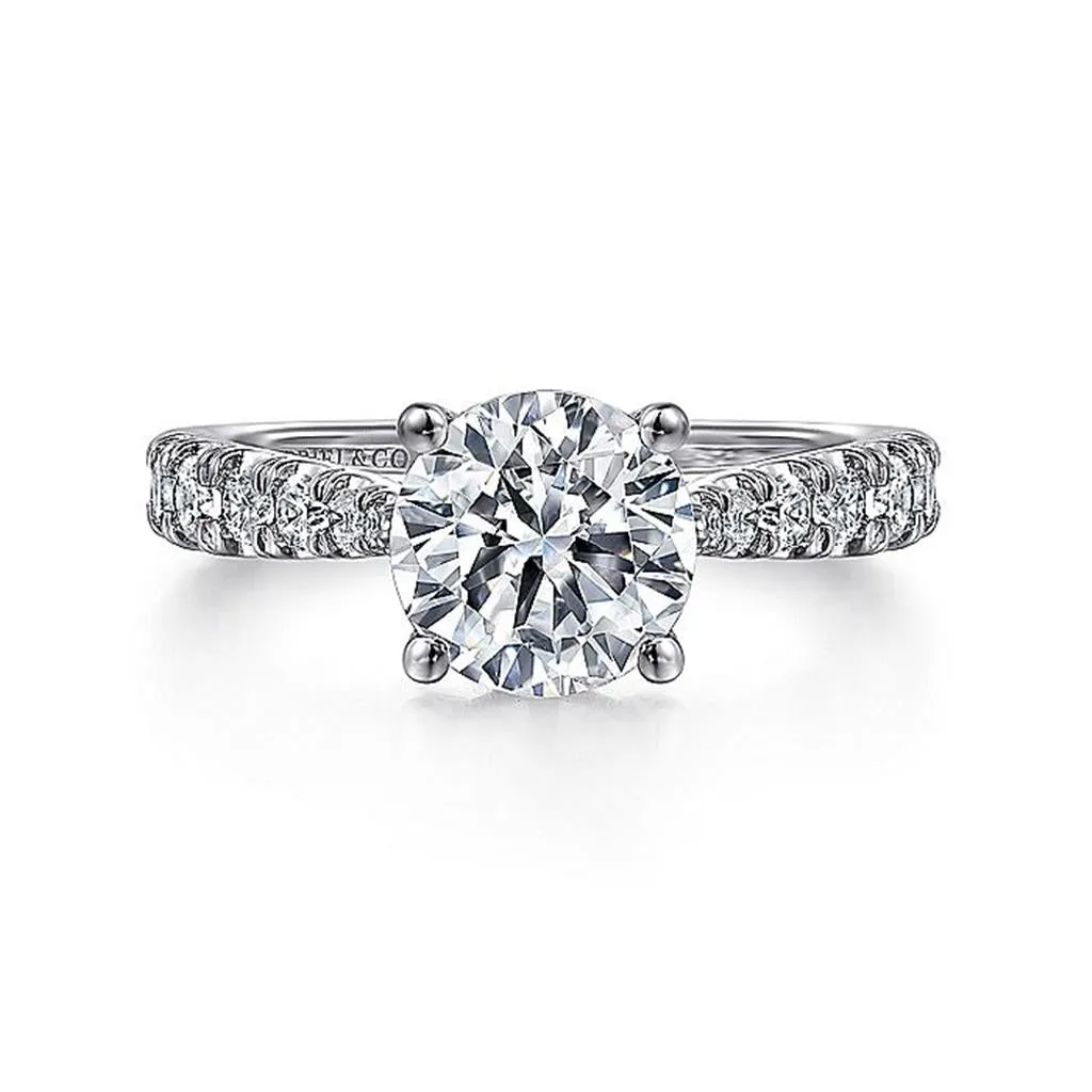 14K White Gold 'Avery' Classic Round Diamond Engagement Ring
