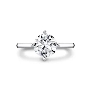 14K White Gold 'Kate' Compass Set Round Diamond Engagement Ring