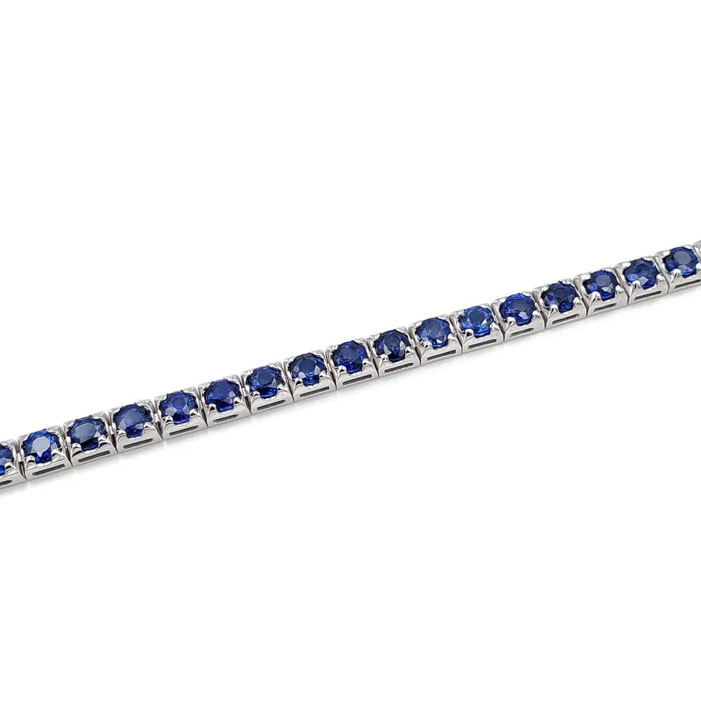 14K White Gold Sapphire Tennis Bracelet 1002572321