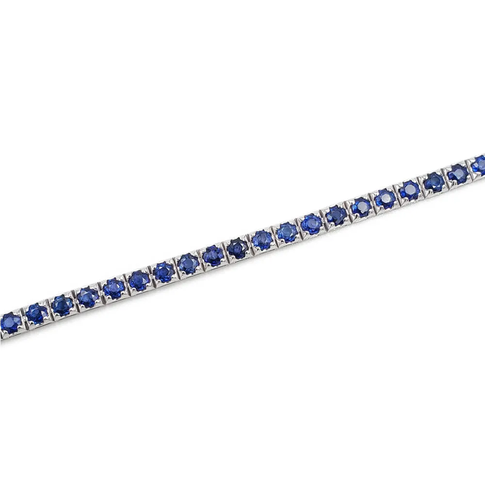 14K White Gold Sapphire Tennis Bracelet 1002572321