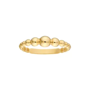 14K Yellow Gold Graduated Bead Ring