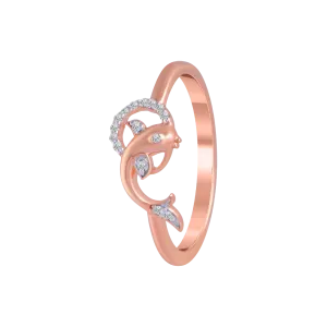 14KT (585) Rose Gold And Diamond Ring For Women