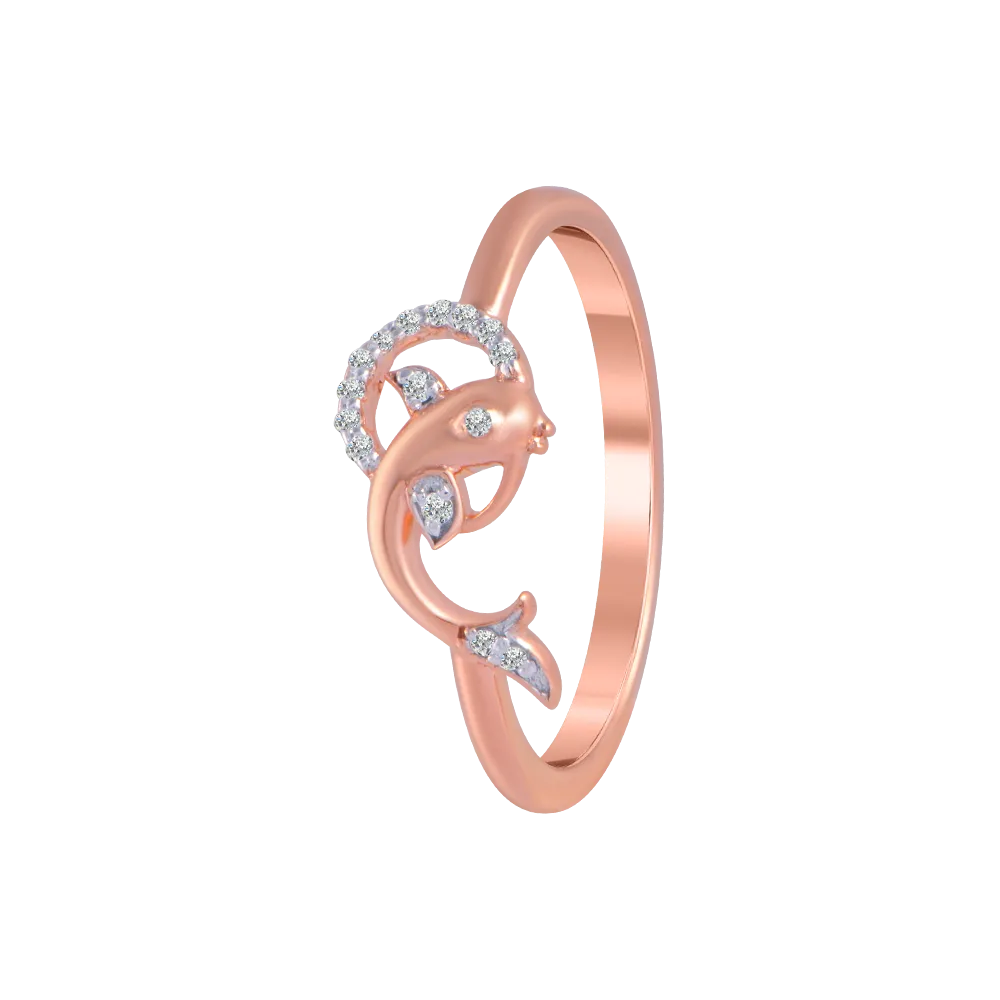 14KT (585) Rose Gold And Diamond Ring For Women