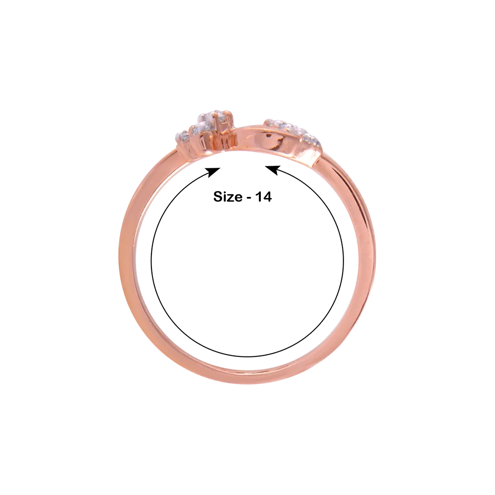 14KT (585) Rose Gold And Diamond Ring For Women