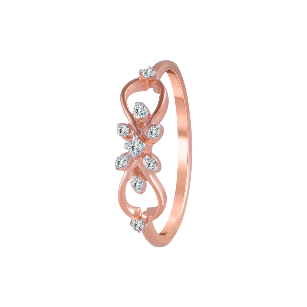 14KT (585) Rose Gold And Diamond Ring For Women