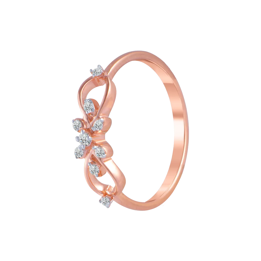 14KT (585) Rose Gold And Diamond Ring For Women
