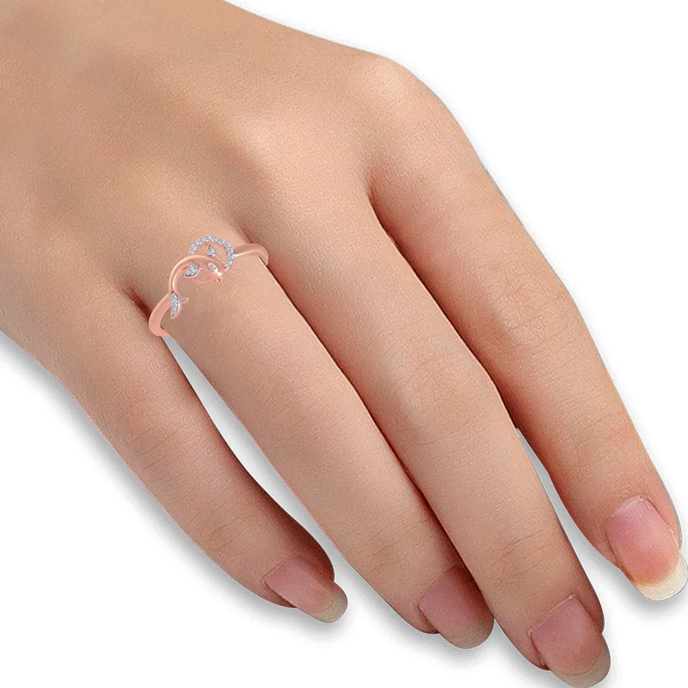 14KT (585) Rose Gold And Diamond Ring For Women