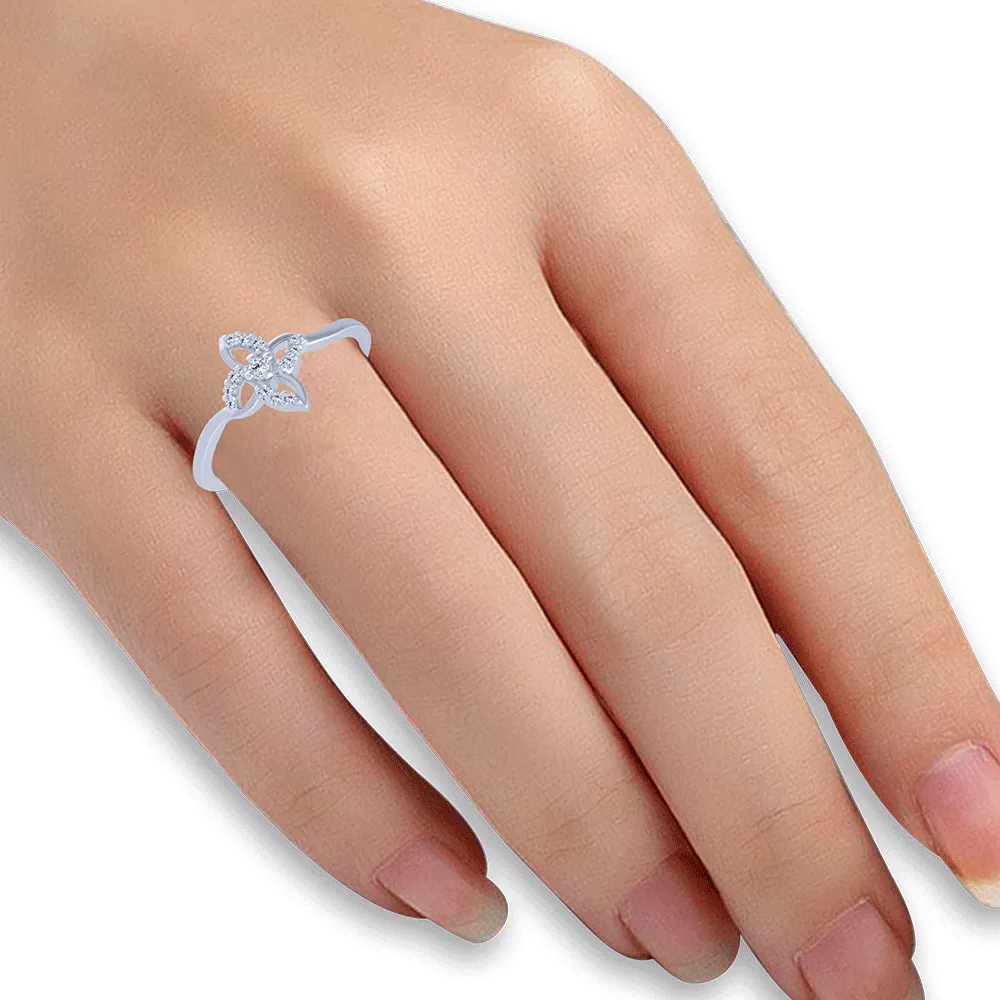 14KT (585) White Gold And Diamond Ring For Women