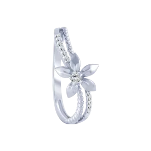 14KT (585) White Gold And Diamond Ring For Women