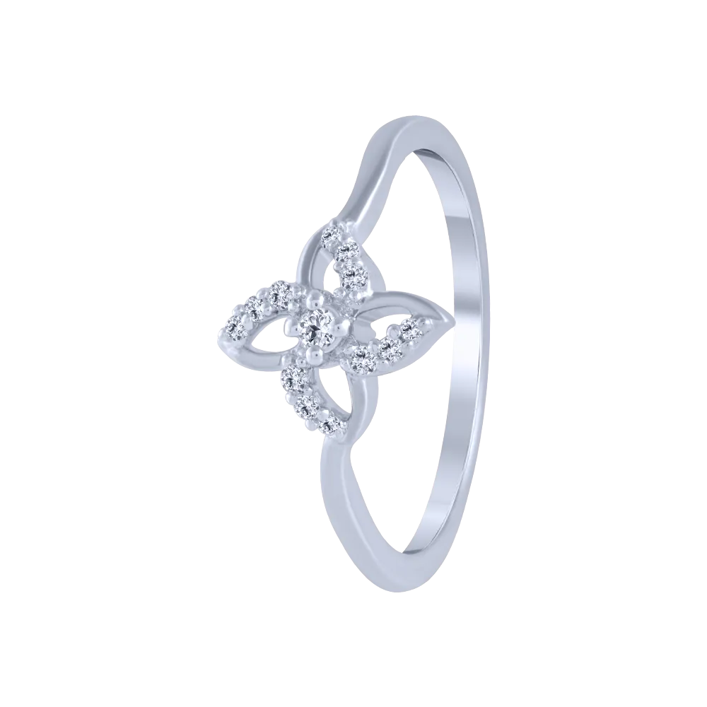 14KT (585) White Gold And Diamond Ring For Women