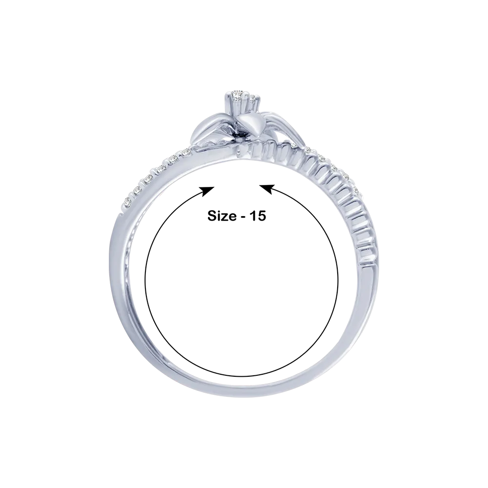 14KT (585) White Gold And Diamond Ring For Women