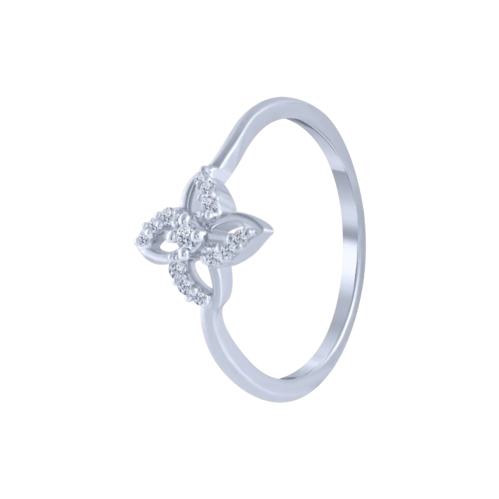 14KT (585) White Gold And Diamond Ring For Women