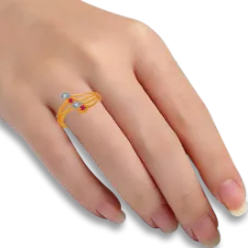 14KT (585) Yellow Gold And American Diamond Ring For Women
