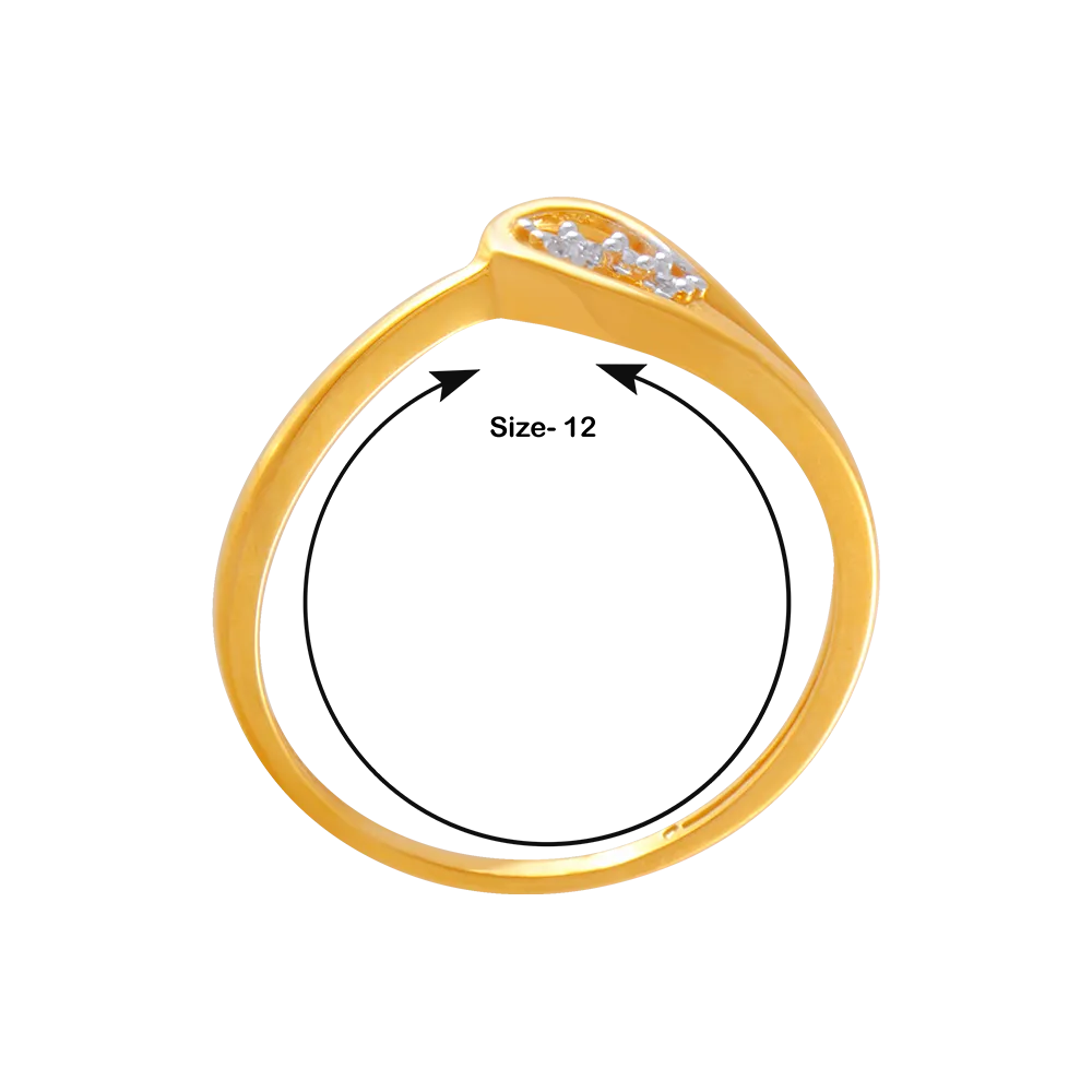 14KT (585) Yellow Gold And American Diamond Ring For Women