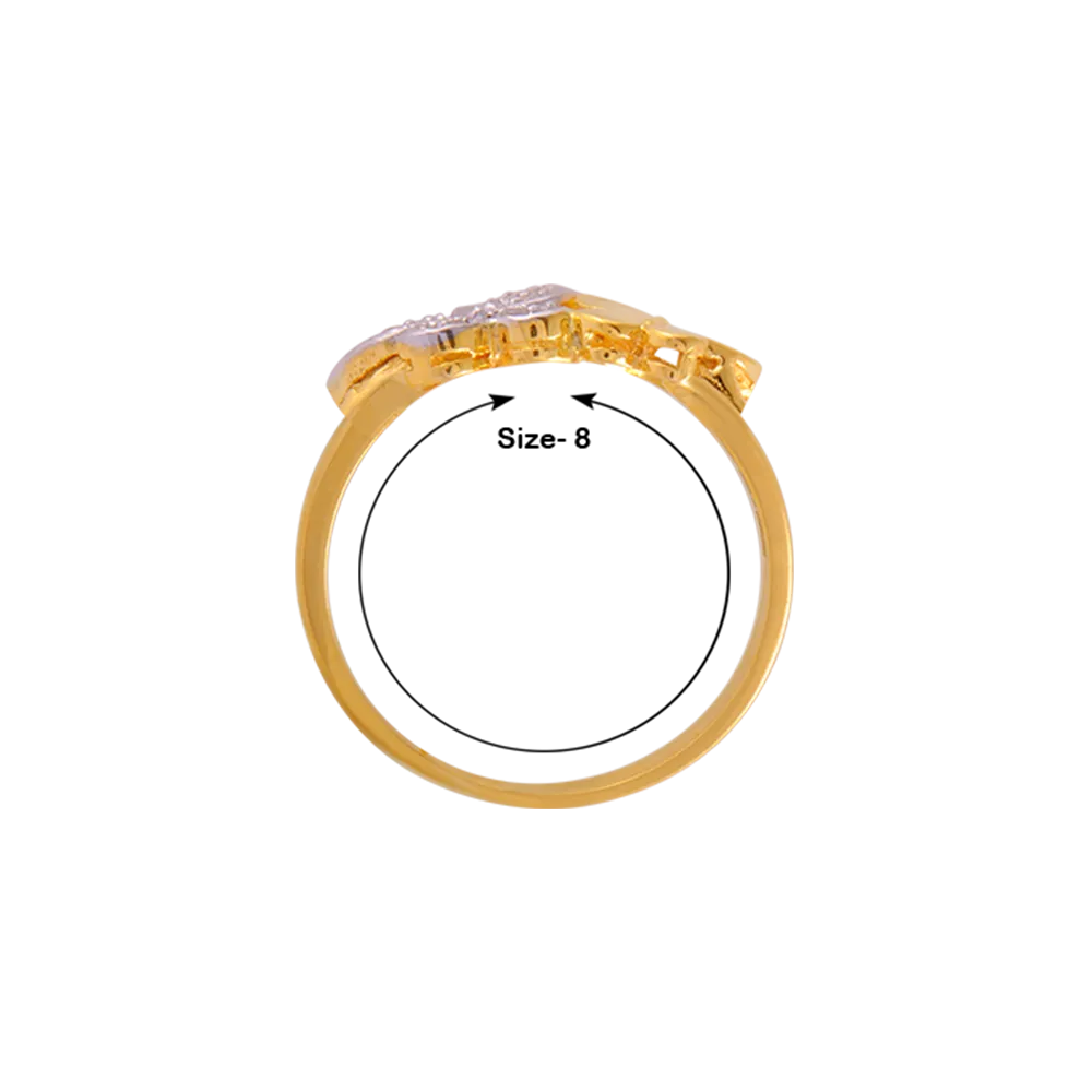 14KT (585) Yellow Gold And American Diamond Ring For Women