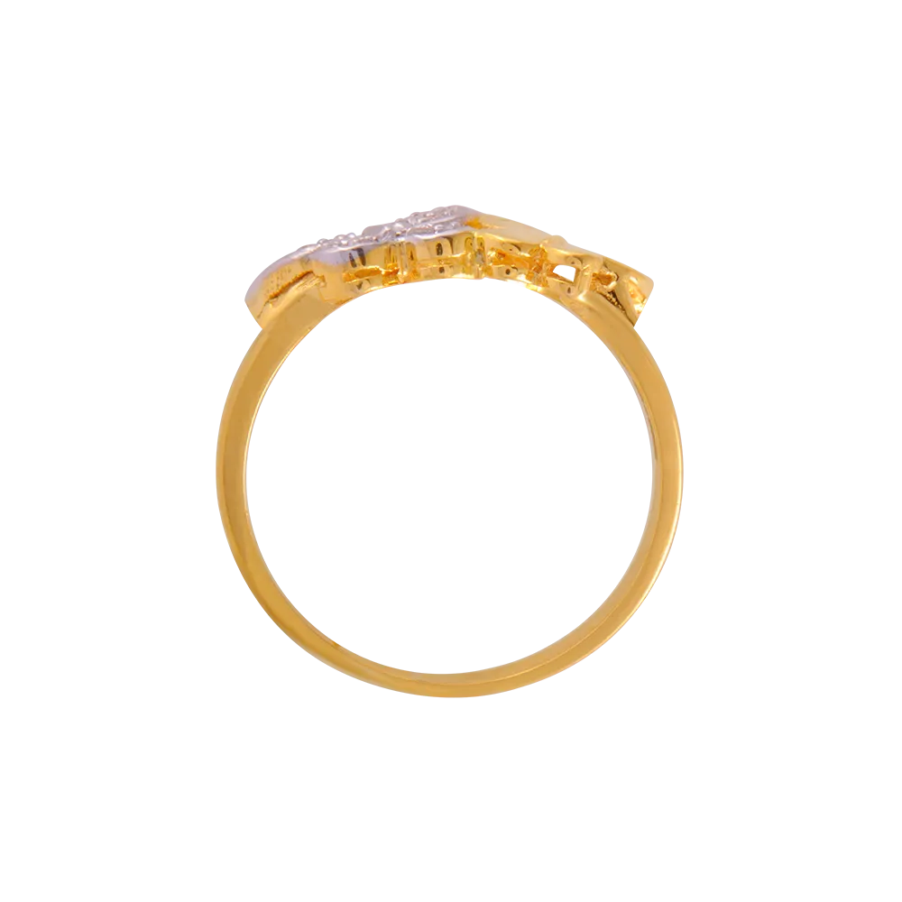 14KT (585) Yellow Gold And American Diamond Ring For Women