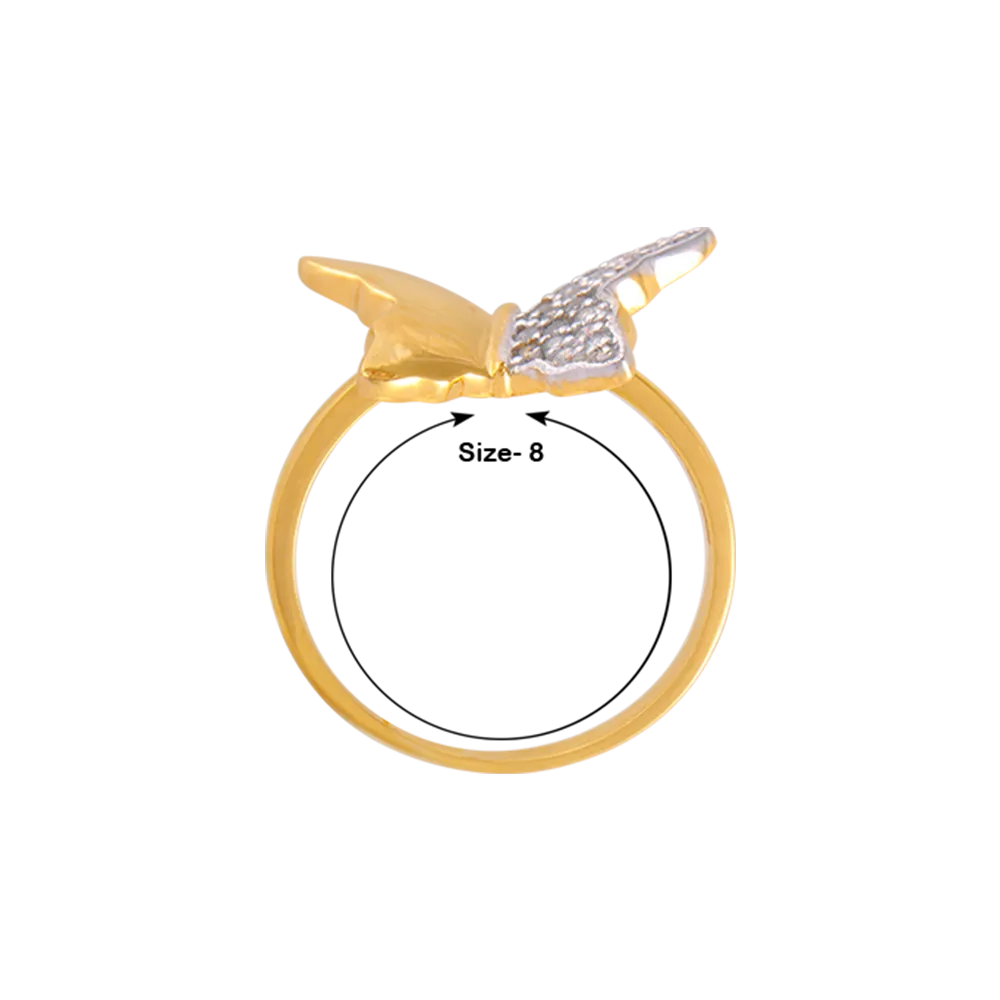 14KT (585) Yellow Gold And American Diamond Ring For Women