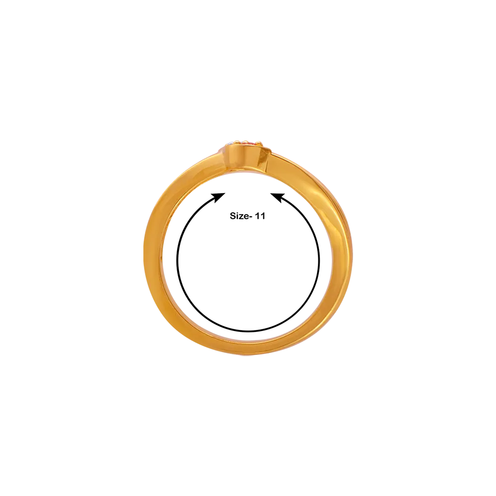 14KT (585) Yellow Gold And American Diamond Ring For Women