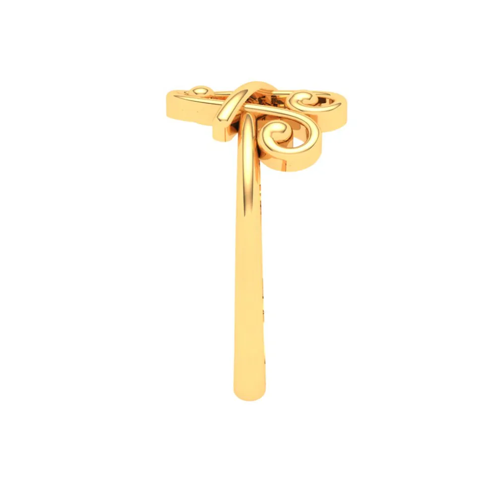 14KT Musical Note Gold Ring From Amazea Collection