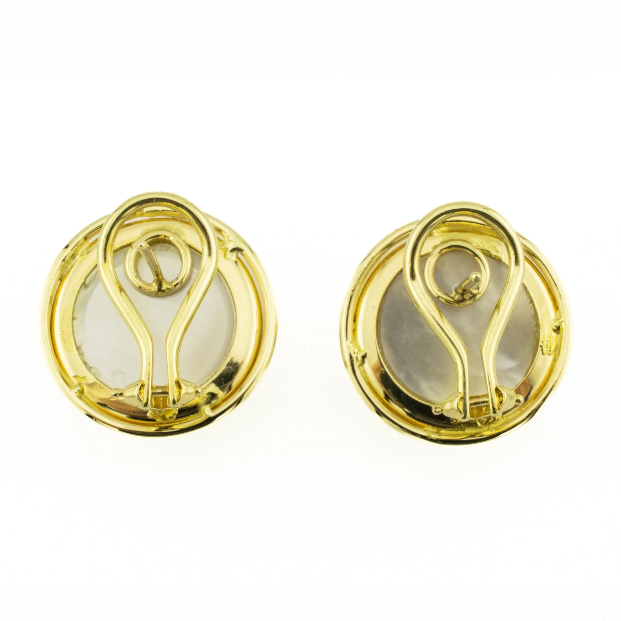 16.5mm Mabe Pearl Solitaire Earrings in 14K Yellow Gold