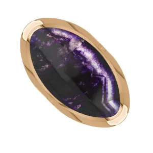 18ct Rose Gold Blue John Hallmark Large Oval Ring