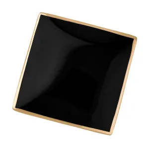 18ct Rose Gold Whitby Jet Hallmark Large Rhombus Ring