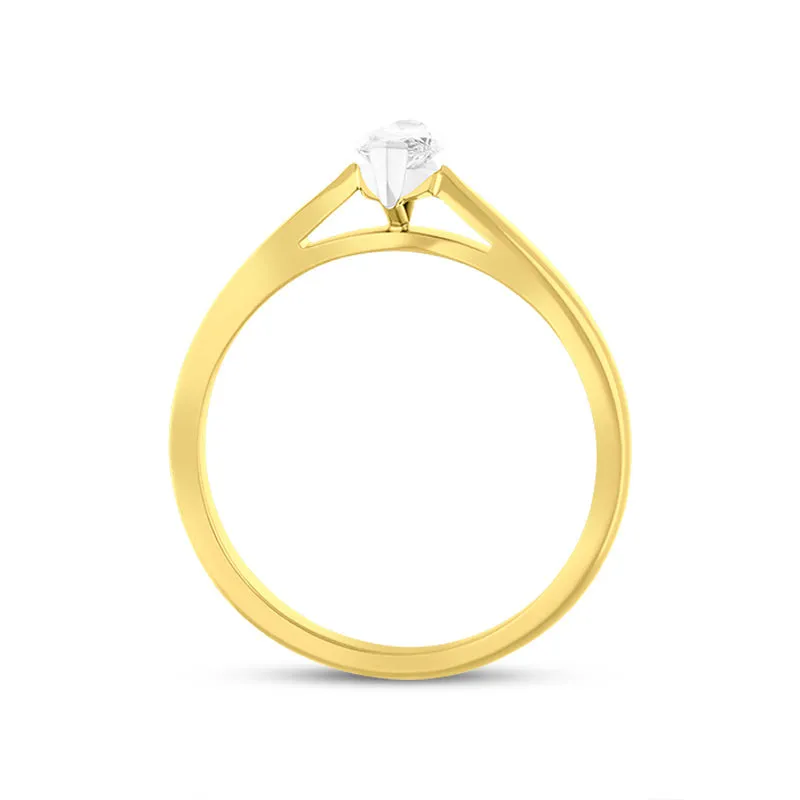 18ct Yellow Gold 0.42ct Diamond Marquise Cut Solitaire Ring