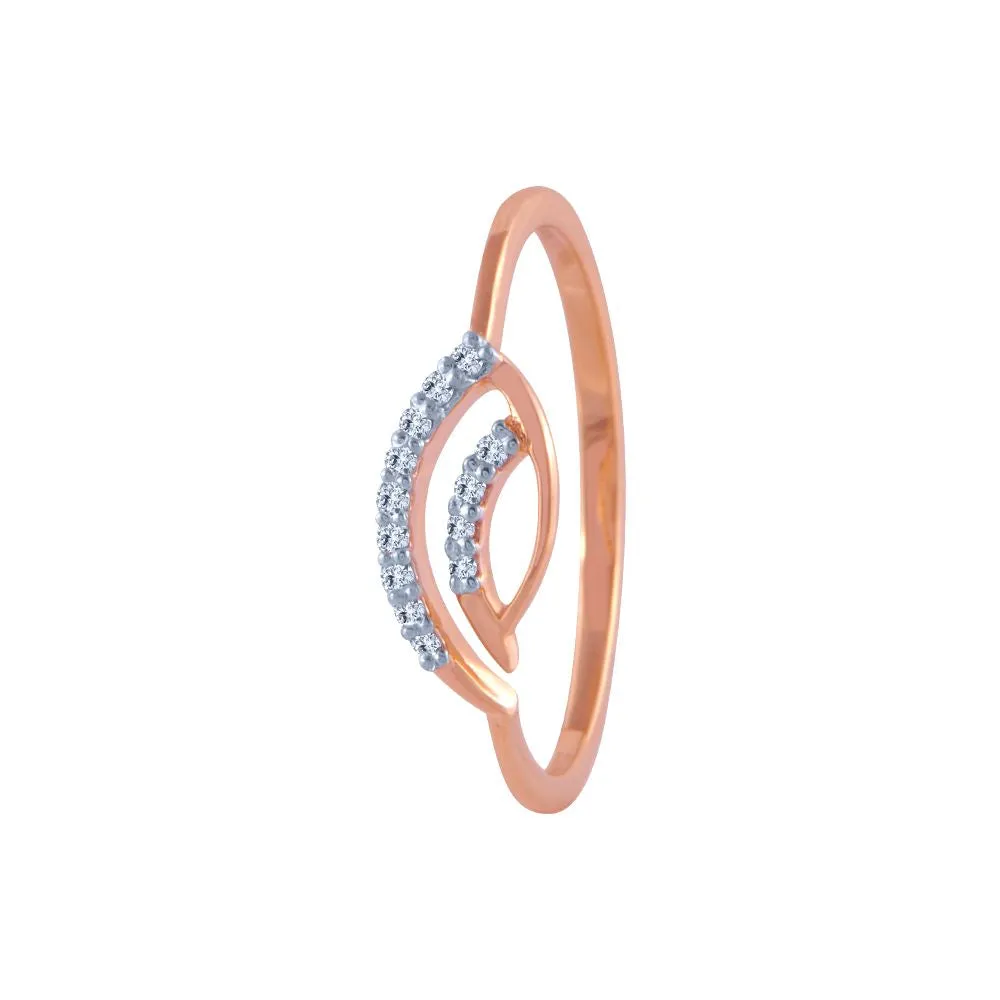 18k (750) Rose Gold And Diamond Ring For Women