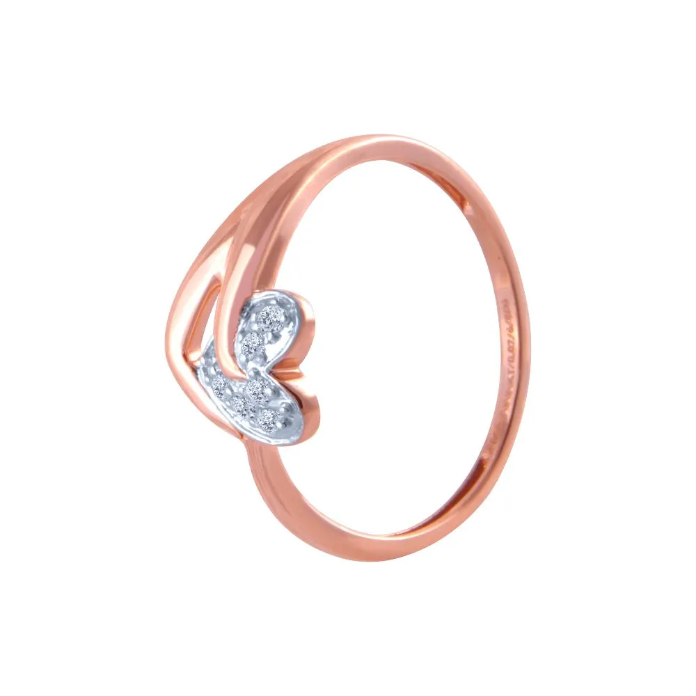 18k (750) Rose Gold And Diamond Ring For Women