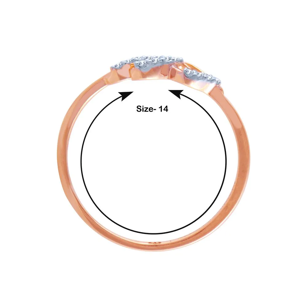 18k (750) Rose Gold And Diamond Ring For Women